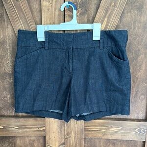 Ann Taylor Blue Jean Shorts Tailored Mid-Length